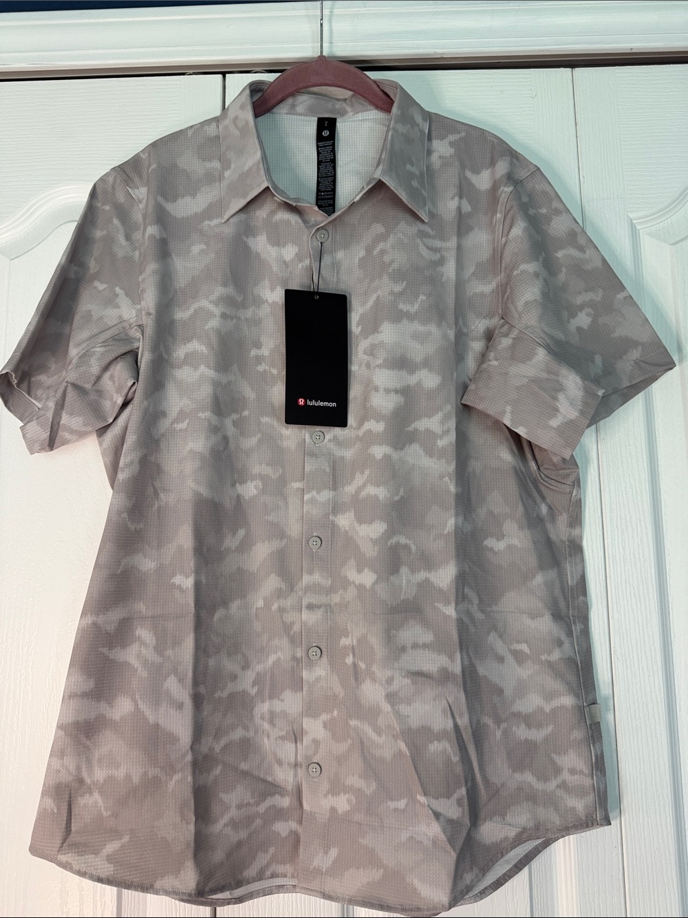 lululemon athletica Airing Easy Short Sleeve Shirt in Dither Camo Tan Multi